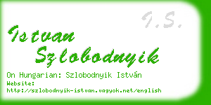 istvan szlobodnyik business card